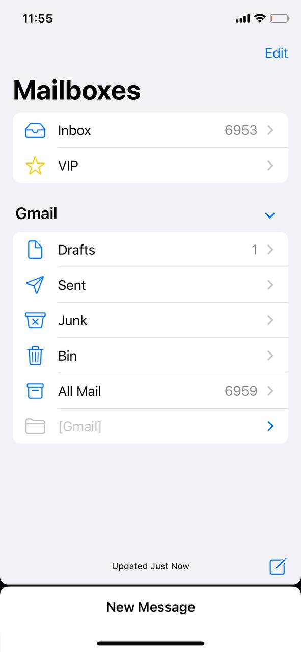 select a mailbox or inbox