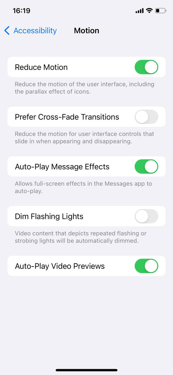 reduce motion on iphone